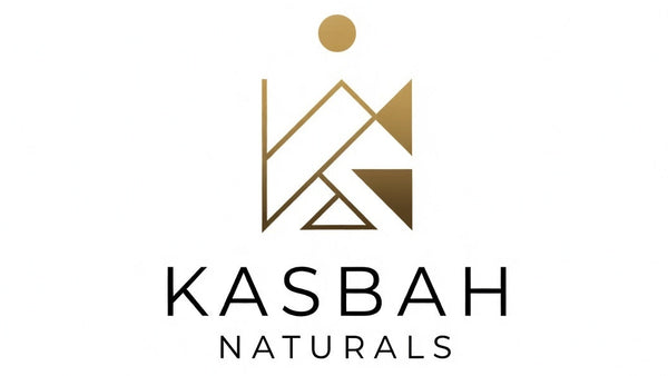 Kasbah Naturals logo with geometric design on a white background